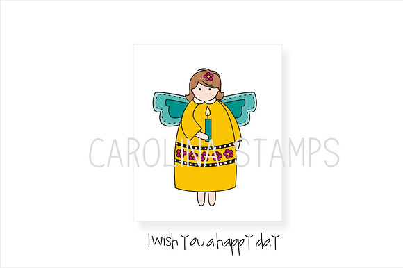 Wishing Angel Digital Stamp preview 4