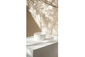 White Cylinder Bowl Display on, an Architecture Photo by Lermont51