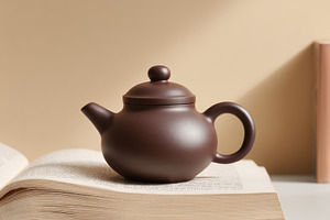 Minimalist brown ceramic teapot, a Food & Drink Photo by Virgo Studio