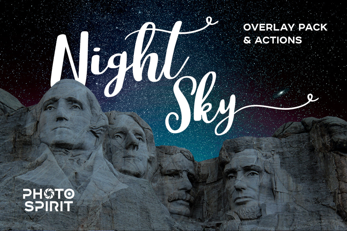 Night Sky Background Overlays, an Action Add-On by PhotoSpirit (Photo 1 of 12)