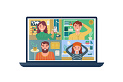Online video conference meeting, an Education Illustration by Yayasya (Thumbnail 3 of 3)