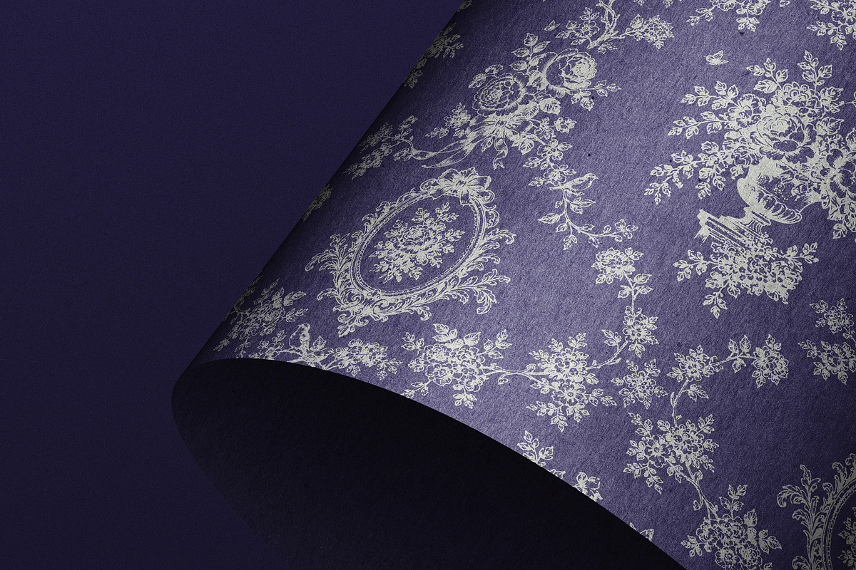 Toile de Jouy 01 Blue Floral Pattern, a Pattern Graphic by Euonia Meraki (Photo 14 of 20)