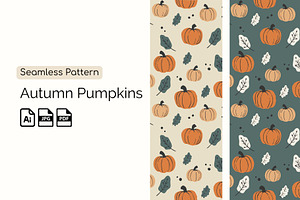 Autumn Pumpkin Seamless Pattern