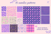 Purple Romance Set, a Pattern Graphic by Zim Varezhkin (Thumbnail 2 of 6)