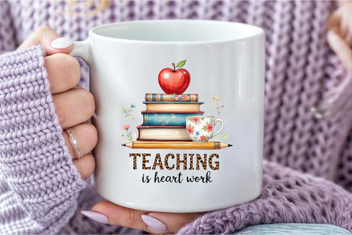 Teaching Is Heart Work PNG, an Illustration by DreamCafeArt (Photo 7 of 7)