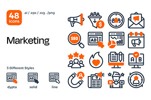 Marketing Icon Set, a Duotone Icon by Eklip Studio