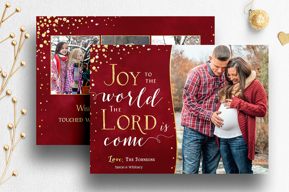 Christmas Card Template PSD | 004, a Card Template by Nifty Template Studio (Photo 1 of 11)