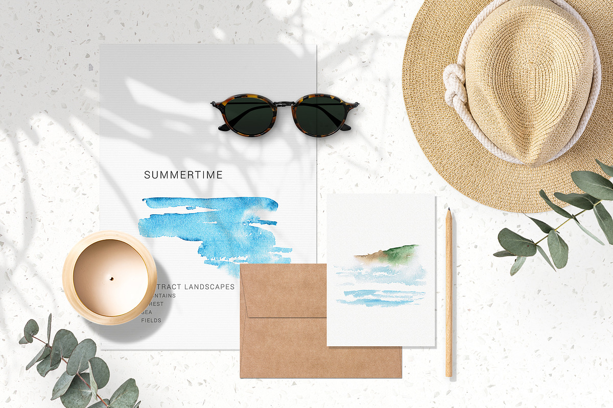 Watercolor abstract landscape bundle, a Seasonal Illustration by LeriaArt watercolor (Photo 23 of 23)