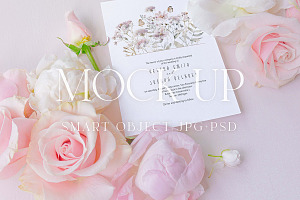 Greeting Card Mockup Flatlay - Posy5