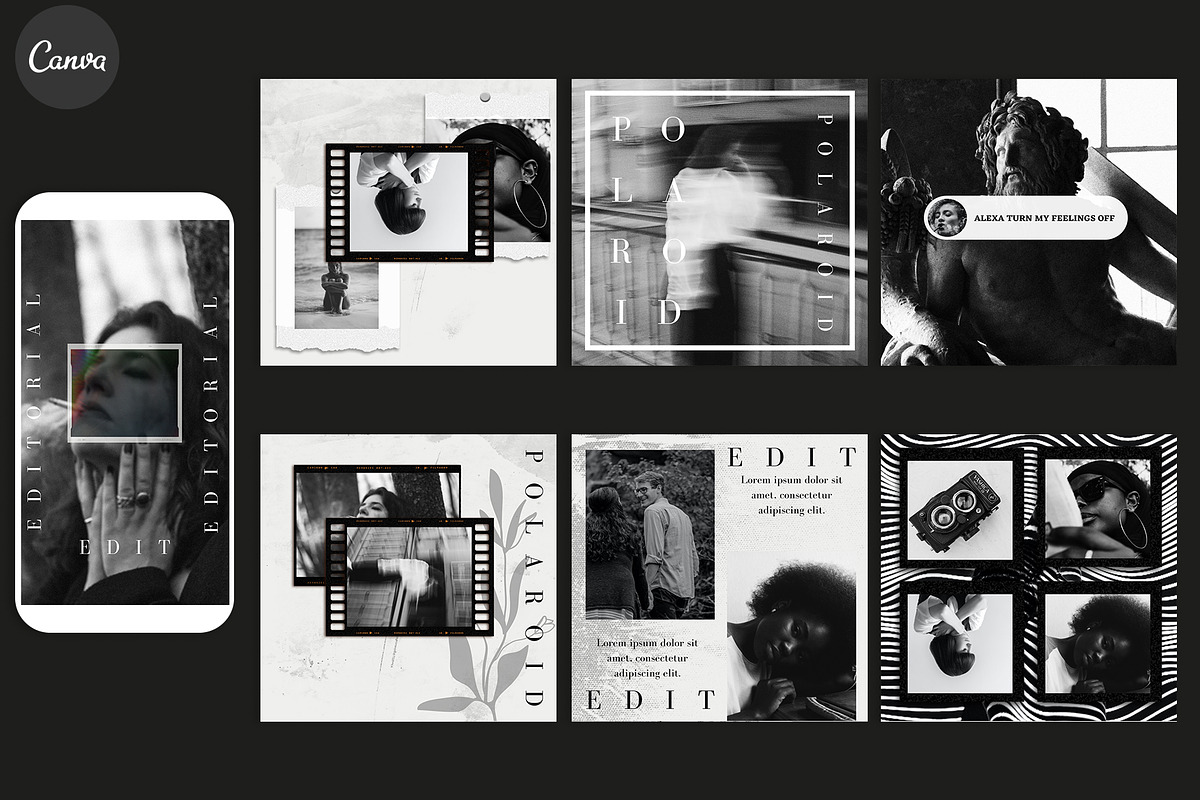 CARBON CANVA INSTAGRAM TEMPLATES, a Social Media Template by IsikChic (Photo 4 of 8)