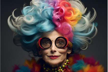 Trendy Old lady colored hair, a Beauty & Fashion Photo by Ylivdesign
