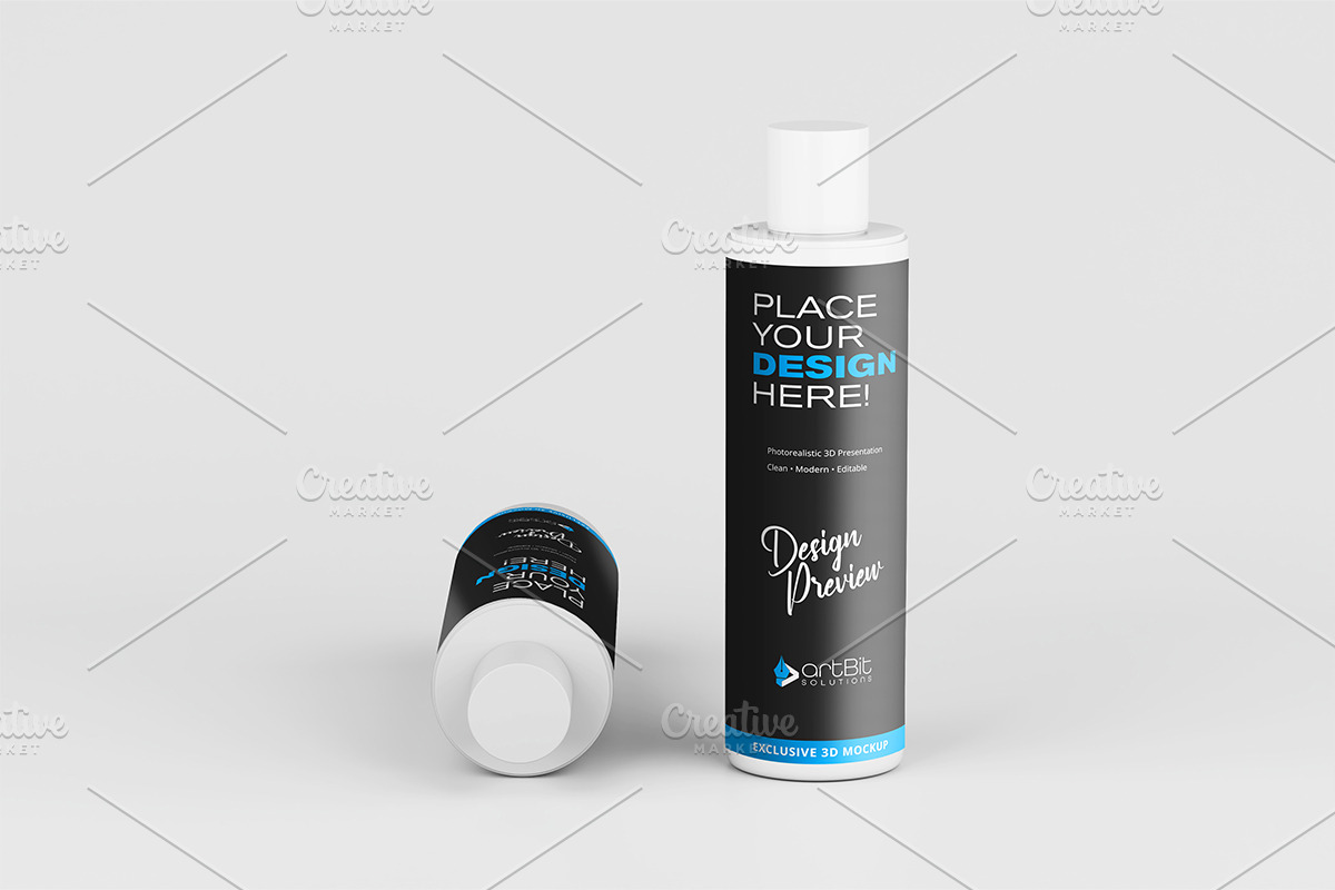 Plastic Shampoo Bottle Mockup, a Packaging Mockup by artBit Design Studio (Photo 14 of 19)