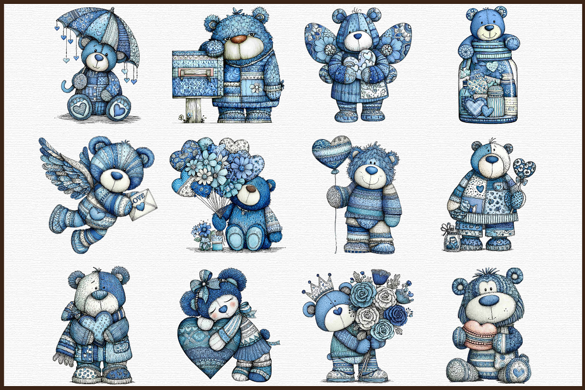 Christmas Winter Blue Snowman Clipar, an Illustration by Sublimation Artist (Photo 3 of 6)