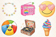 Retro Groovy Summer Clipart, an Illustration by Libby Wishes (Thumbnail 6 of 7)