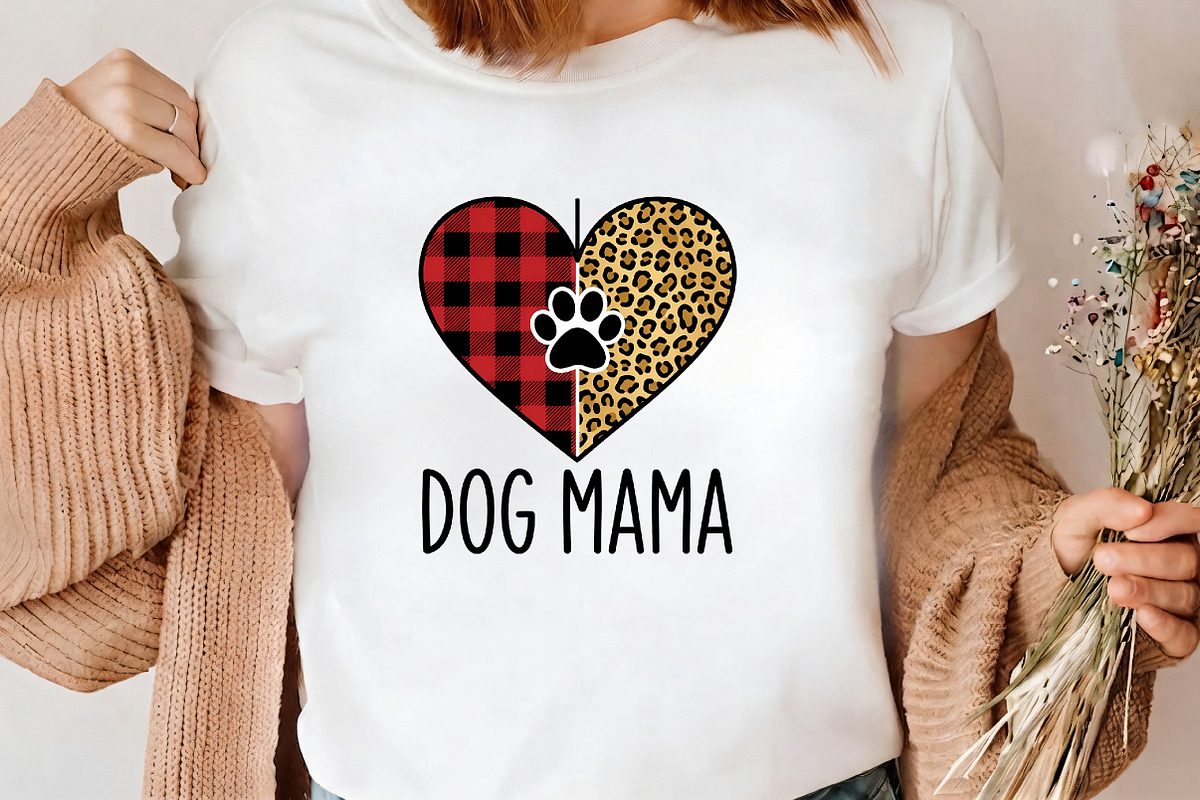 Dog Mama Plaid Leopard Heart PNG Art, a Seasonal Illustration by CrexoraLab (Photo 3 of 4)