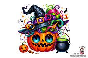 Witch Pumpkin Sublimation PNG Bundle, a Graphic by Clipart Bloom (Thumbnail 7 of 11)