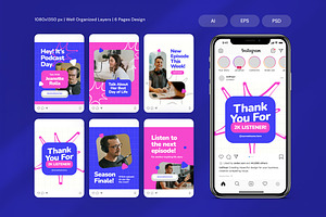 Podcast - Instagram Post, a Resume Template by Izdihaar_Studio