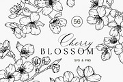 SAKURA - CHERRY blossom line art set, a Decorative Illustration by Madiwaso (Thumbnail 8 of 8)