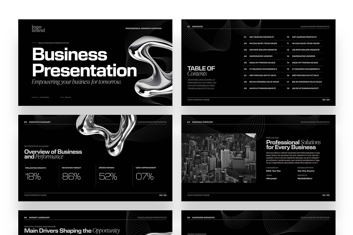 Black Dark Presentation Template, a Presentation Template by BrandPacks (Photo 7 of 7)
