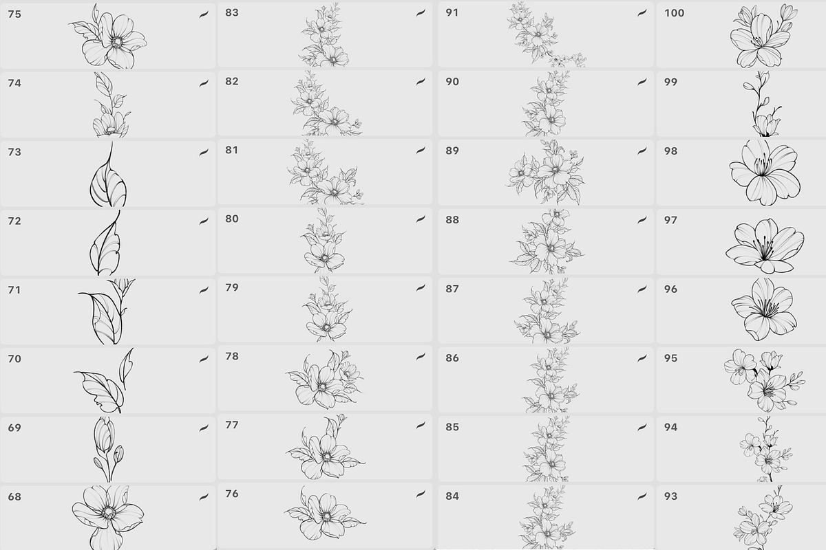 Procreate flower stamp, garden, a Brush Add-On by AnnaPolitmerskaja (Photo 4 of 4)