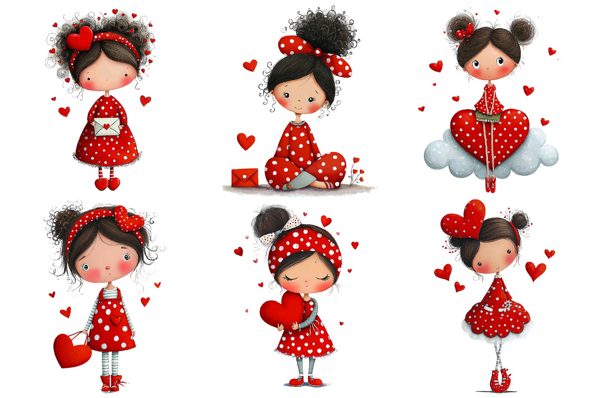 Valentine Girl Clipart, an Illustration by Pixels.Craft (Photo 5 of 5)