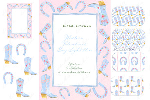 Western Valentines Day Light Blue