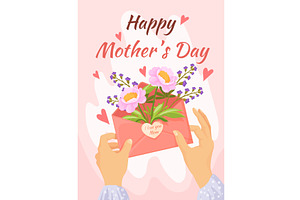 Mom day envelope. Mothers happy, an Illustration by Stock-Smart-Start