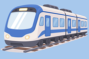Modern Blue Subway Train Vector, a Transportation Illustration by Artpon Illustration (Thumbnail 2 of 3)