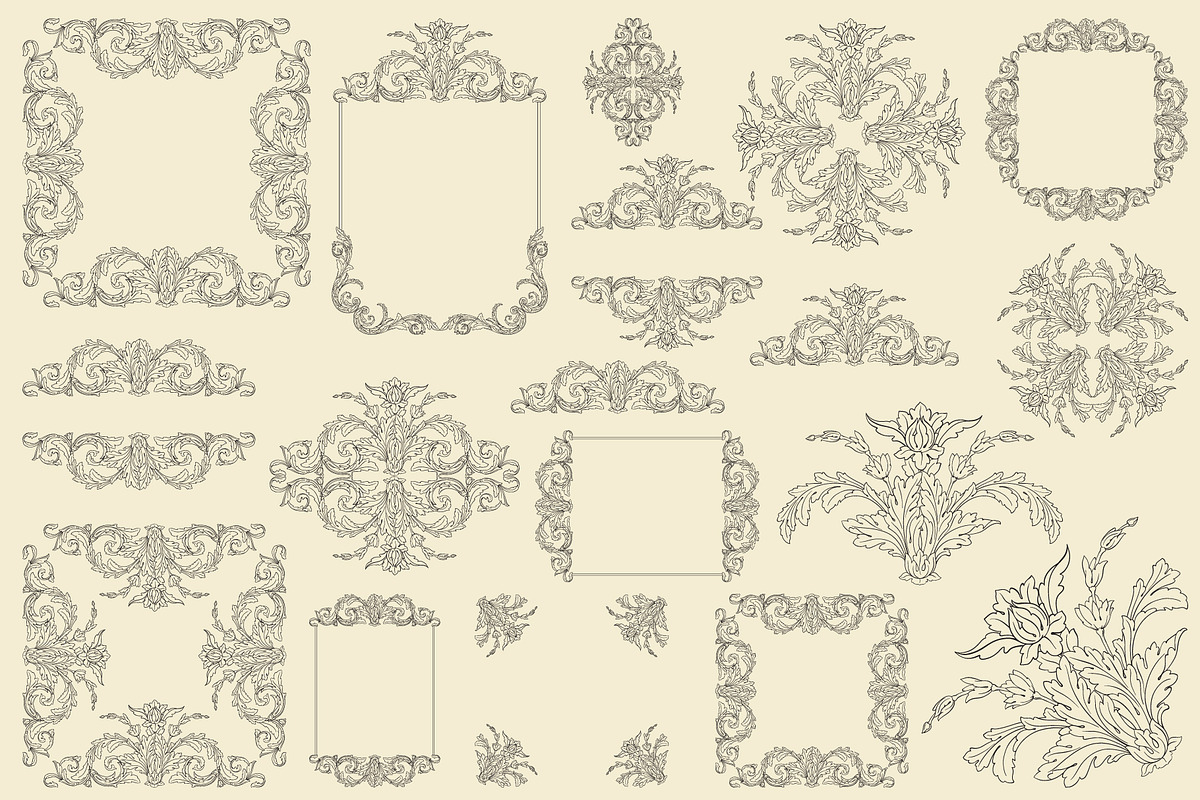 Vintage Frames And Borders hand draw, a Decorative Illustration by Samira (Photo 5 of 5)