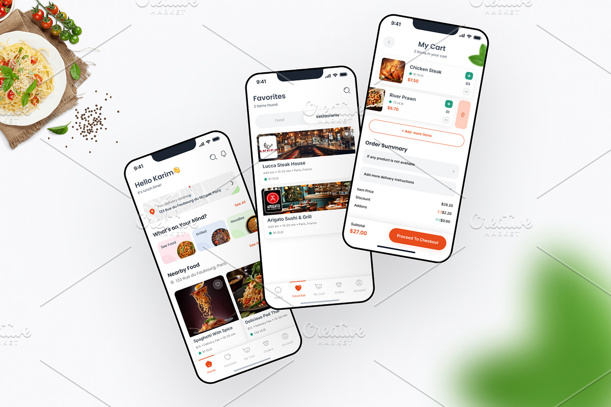 LuxeBite Food Delivery Mobile App UI, an UI Kit Template by DesignBox (Photo 2 of 7)