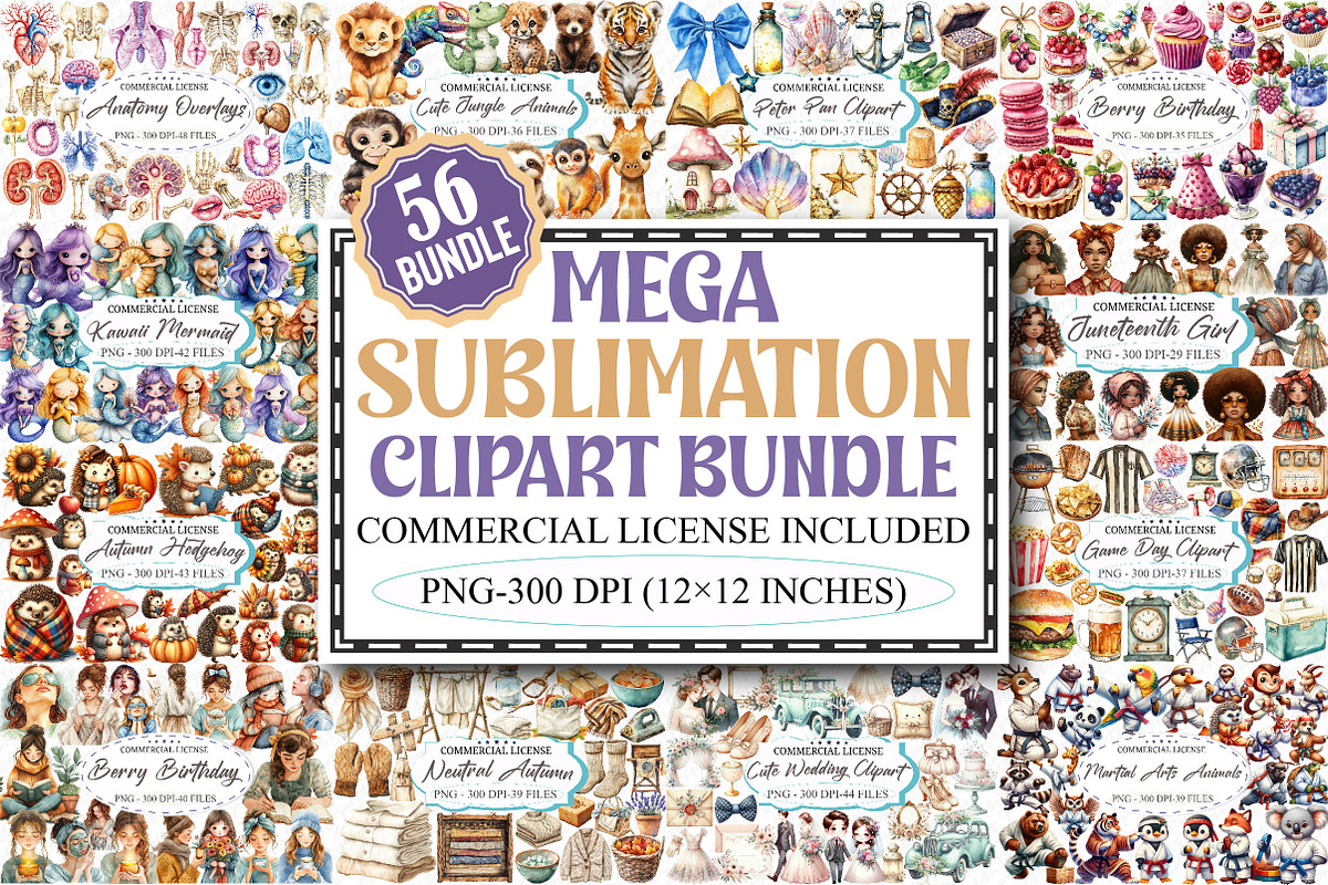 The Mega Sublimation Clipart Bundle, an Illustration by designcity5 (Photo 1 of 4)