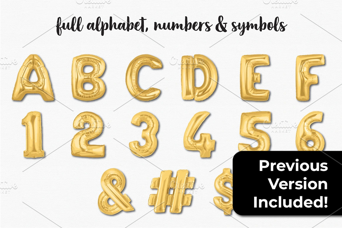 Gold Foil Balloon Pack, an Object Graphic by Bold Leap Creative (Photo 8 of 9)
