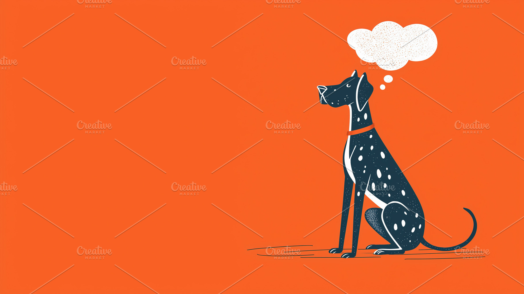 Spotted dog sitting thoughtfully, an Animal Photo by MistyDay