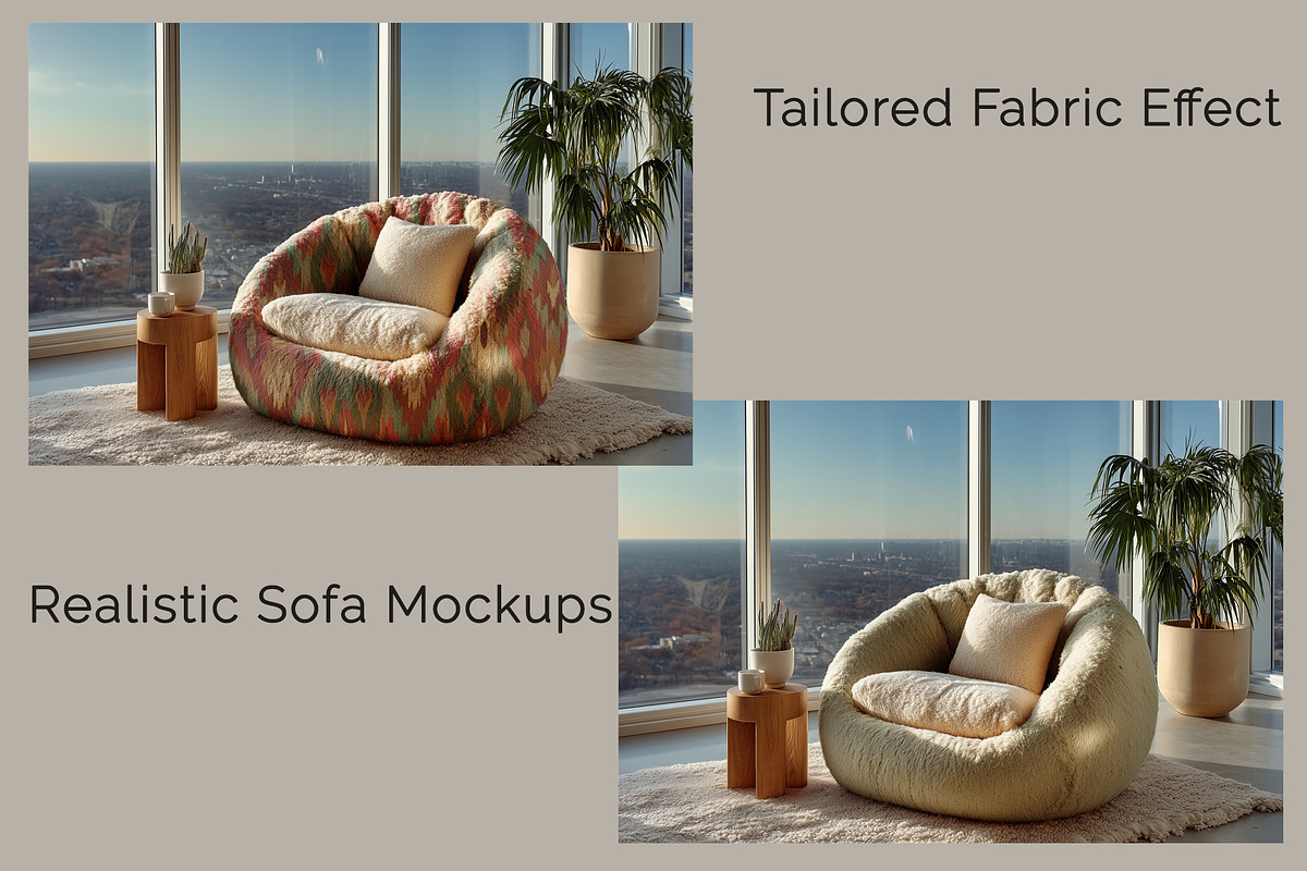 Tailored Fabric Sofa Mockups, a Household Mockup by Vika_Softlife (Photo 4 of 9)
