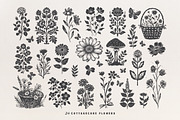 160 Cottagecore Linocut Collection, an Object Graphic by DariSmartArt (Thumbnail 14 of 20)