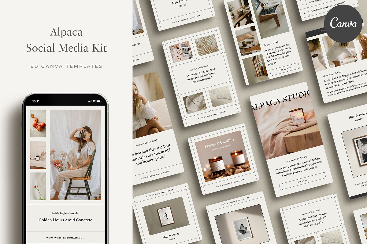 Alpaca Social Media Kit, a Social Media Template by Ruben Stom (Photo 1 of 19)