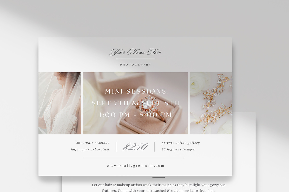 Canva Mini Session Template, a Flyer Template by roselindoco (Photo 1 of 3)