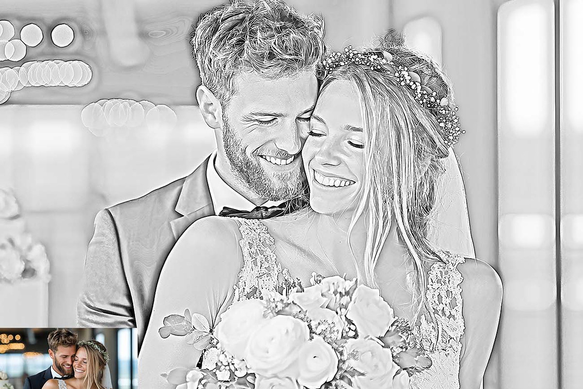 Romantic Wedding Oil & Sketch, an Action Add-On by Studio Retouch (Photo 13 of 13)
