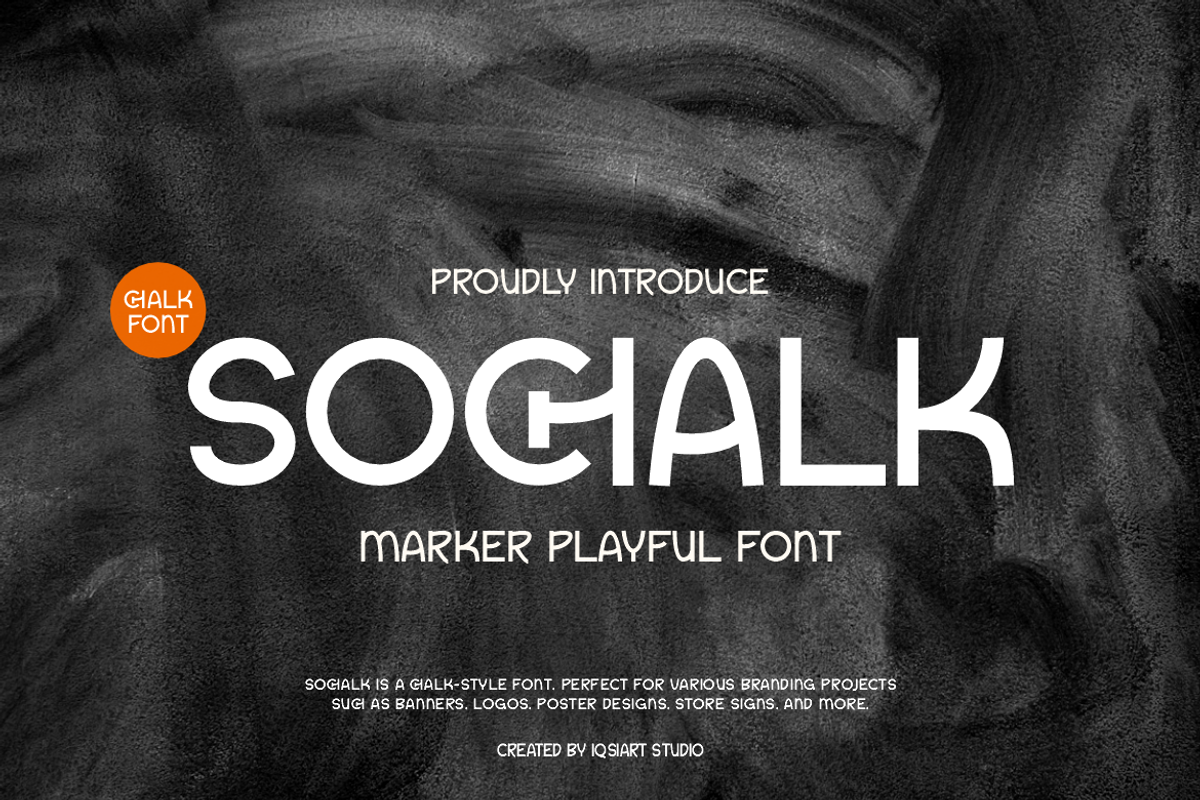 Sochalk - Playful Font, a Sans Serif Font by Iqsiart Studio (Photo 1 of 8)