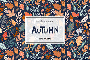 Autumn seamless patterns
