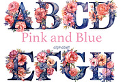 Pink And Navy Blue Alphabet, a Decorative Illustration by GlamArtZhanna (Thumbnail 1 of 5)
