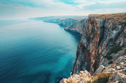 The breathtaking cliffs rise dramati, a Photo by Tanuart