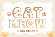 Cat Meow - Cartoon Font Types, a Font by KiddoGlyphs Studio (Thumbnail 1 of 3)