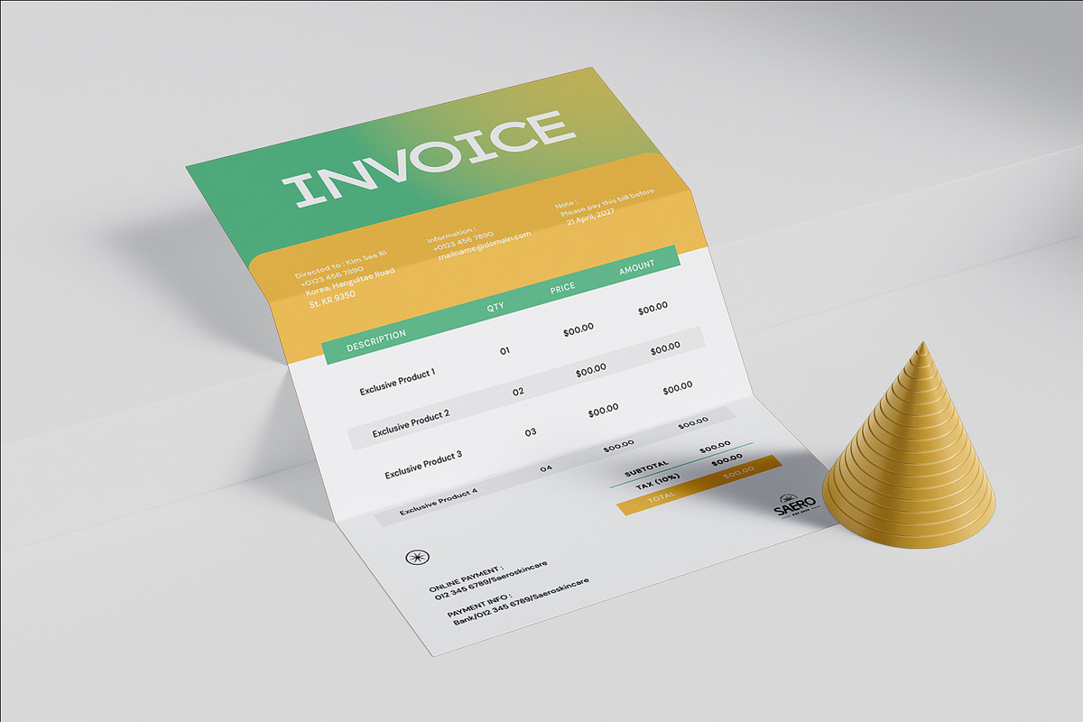 Saerossi - Invoice Template, a Print Template by Fannan Studio (Photo 3 of 3)