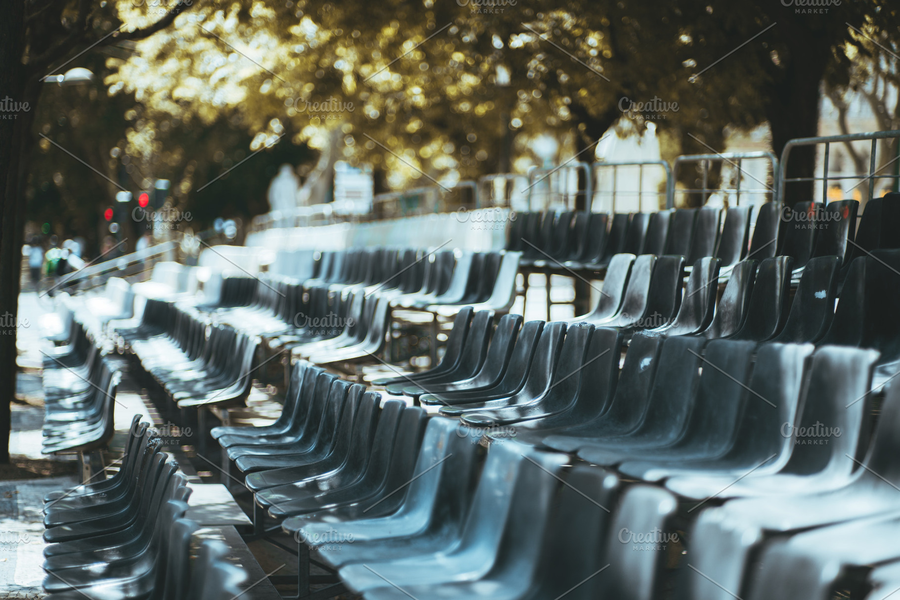 Empty Outdoor Grandstand Seats, an Industrial Photo by SkyNext