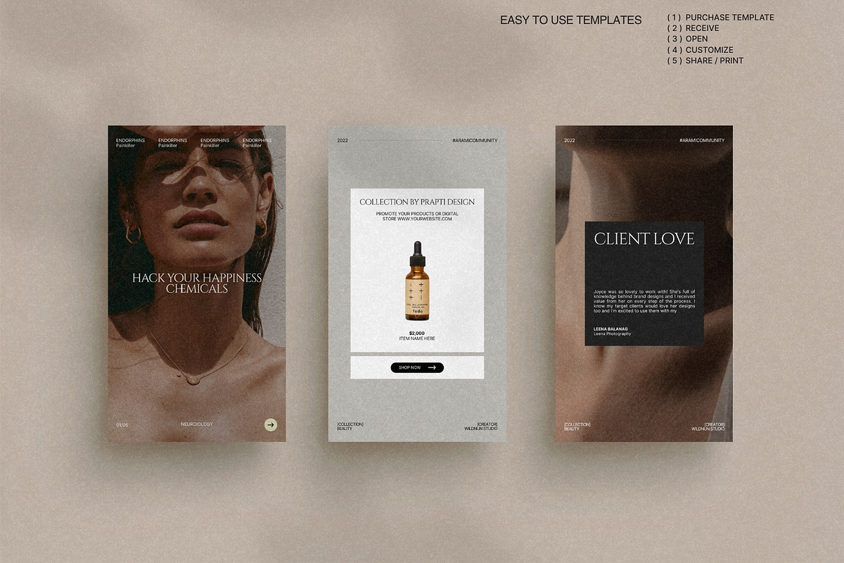 Minimal Skincare Story Templates preview 4
