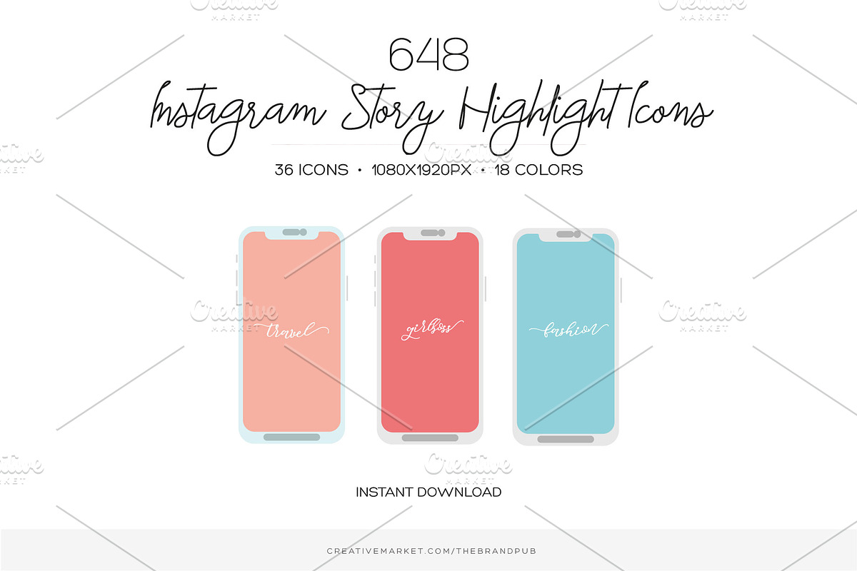 648 Instagram Story Highlight Covers, a Social Media Template by The Brand Pub (Photo 2 of 4)