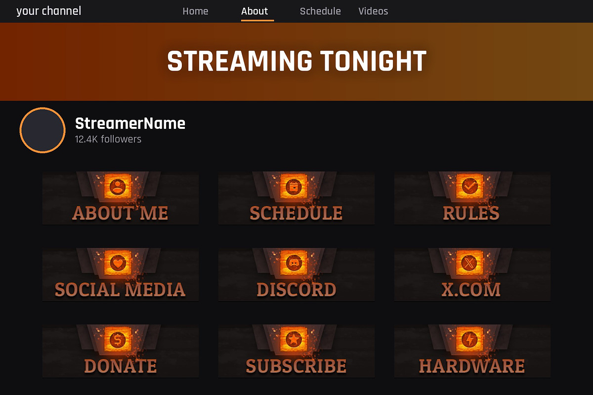 Molten Core Twitch Panels | Kick & Twitch Panels