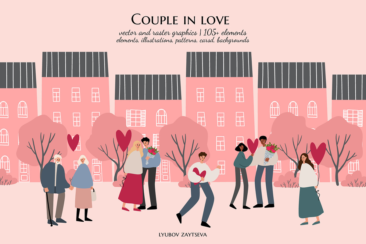 Couple in love clipart | ai png svg, a Person Illustration by LyubovZaytseva (Photo 1 of 19)