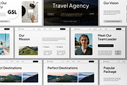 White Travel Agency Google Slide, a Presentation Template by graphicook (Thumbnail 1 of 4)